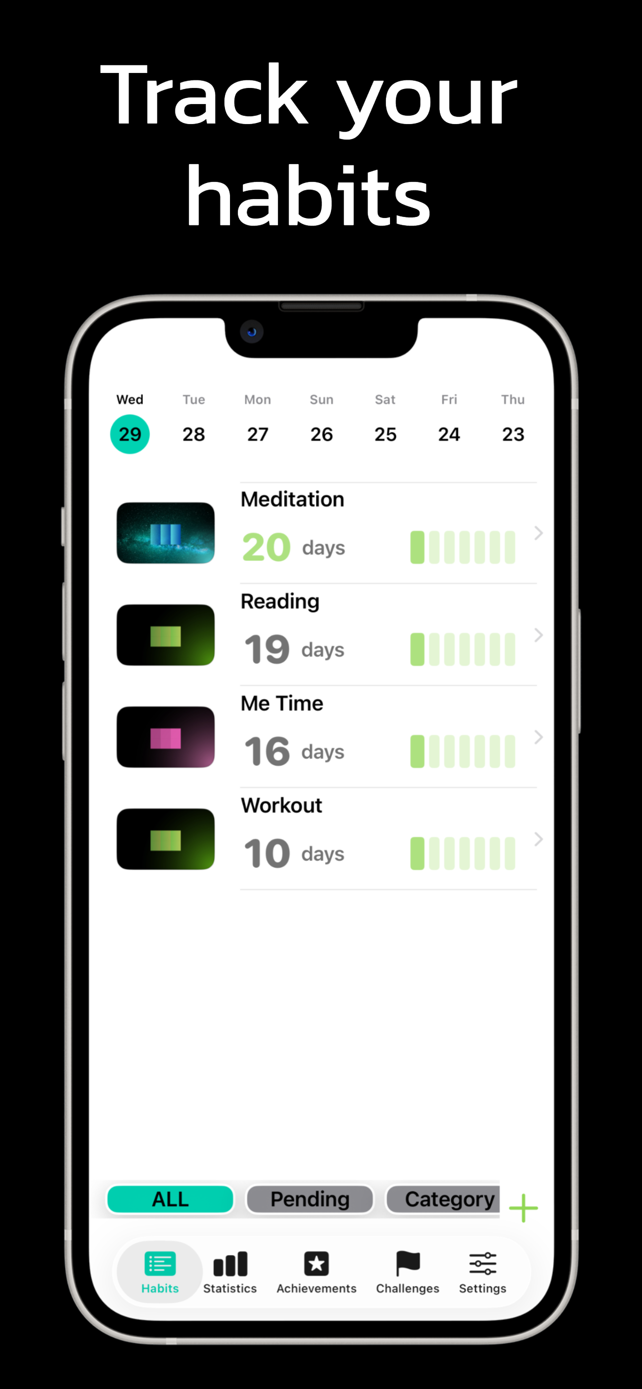 Track habits with Ninety Days and make your progress visible
