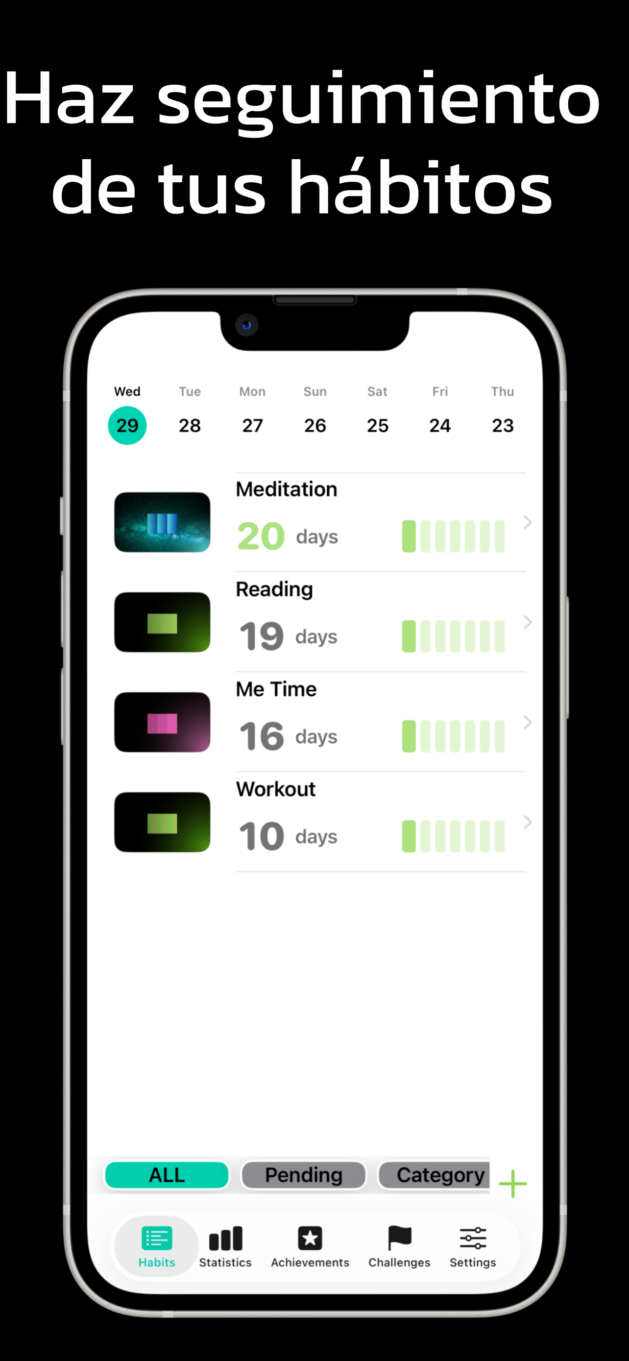 Registra tus hábitos con Ninety Days y haz visible tu progreso